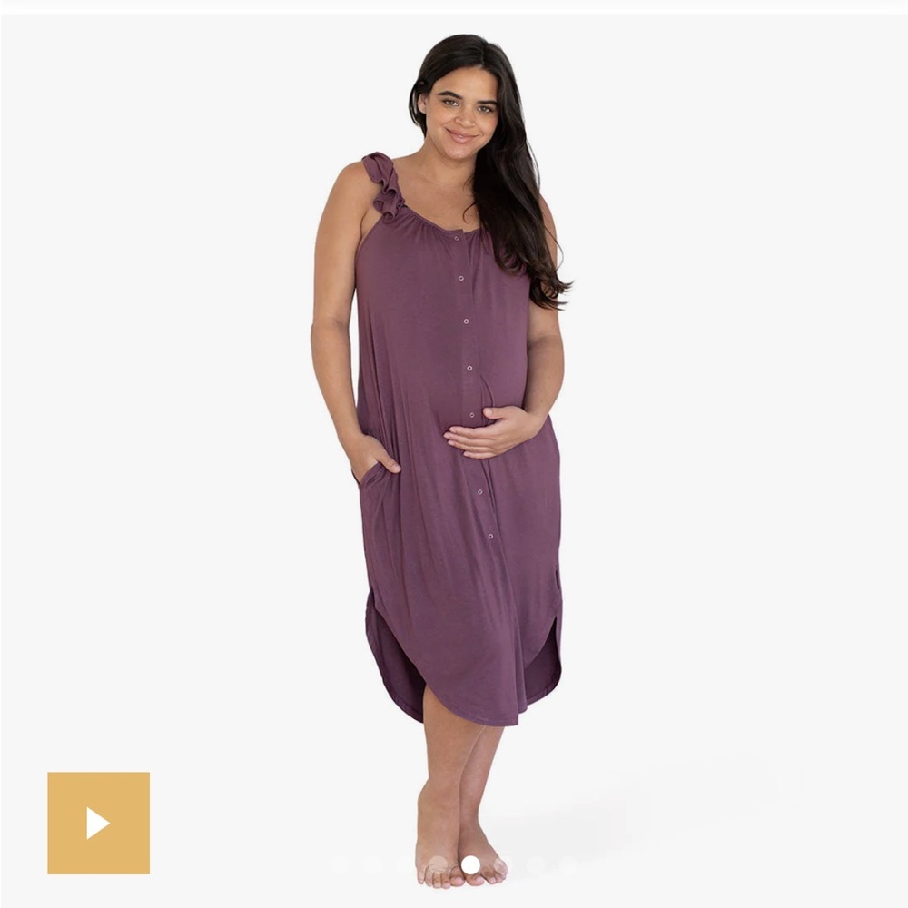 Kindred Bravely Ruffle Strap Labor and Delivery Gown.